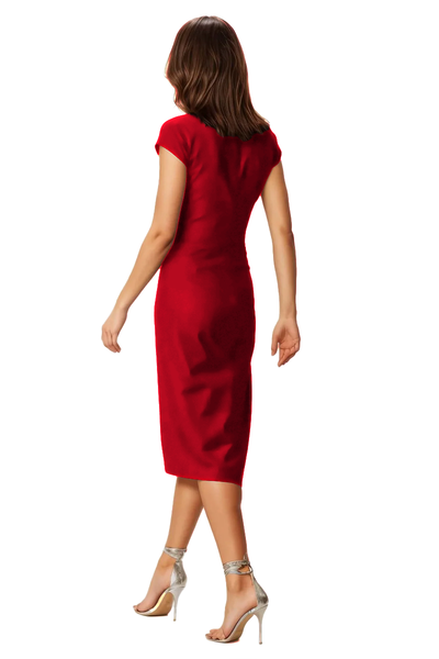 Twist Waist Cotton Jersey Sheath Dress