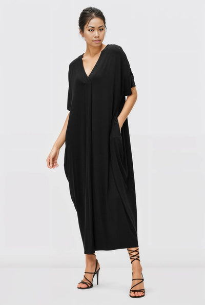 Dolman Sleeve Jersey Knit Shift Dress