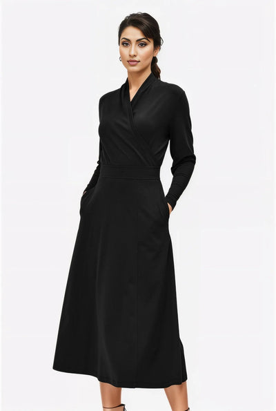 Cotton Jersey Surplice Dress