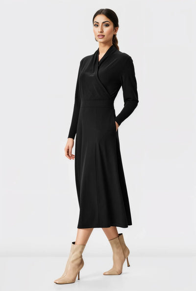 Cotton Jersey Surplice Dress