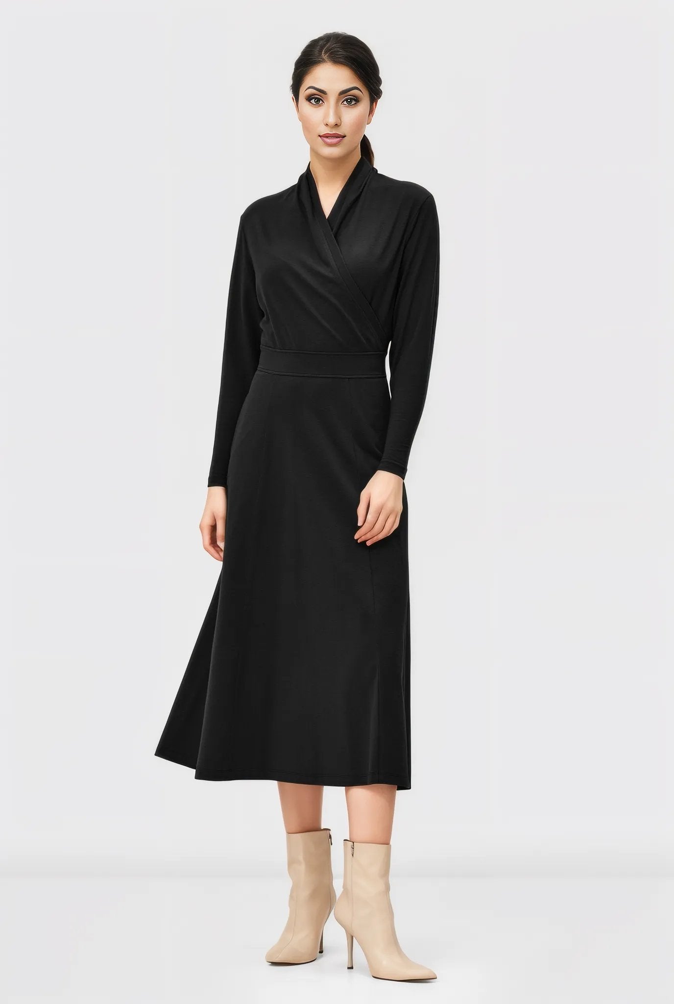 Cotton Jersey Surplice Dress