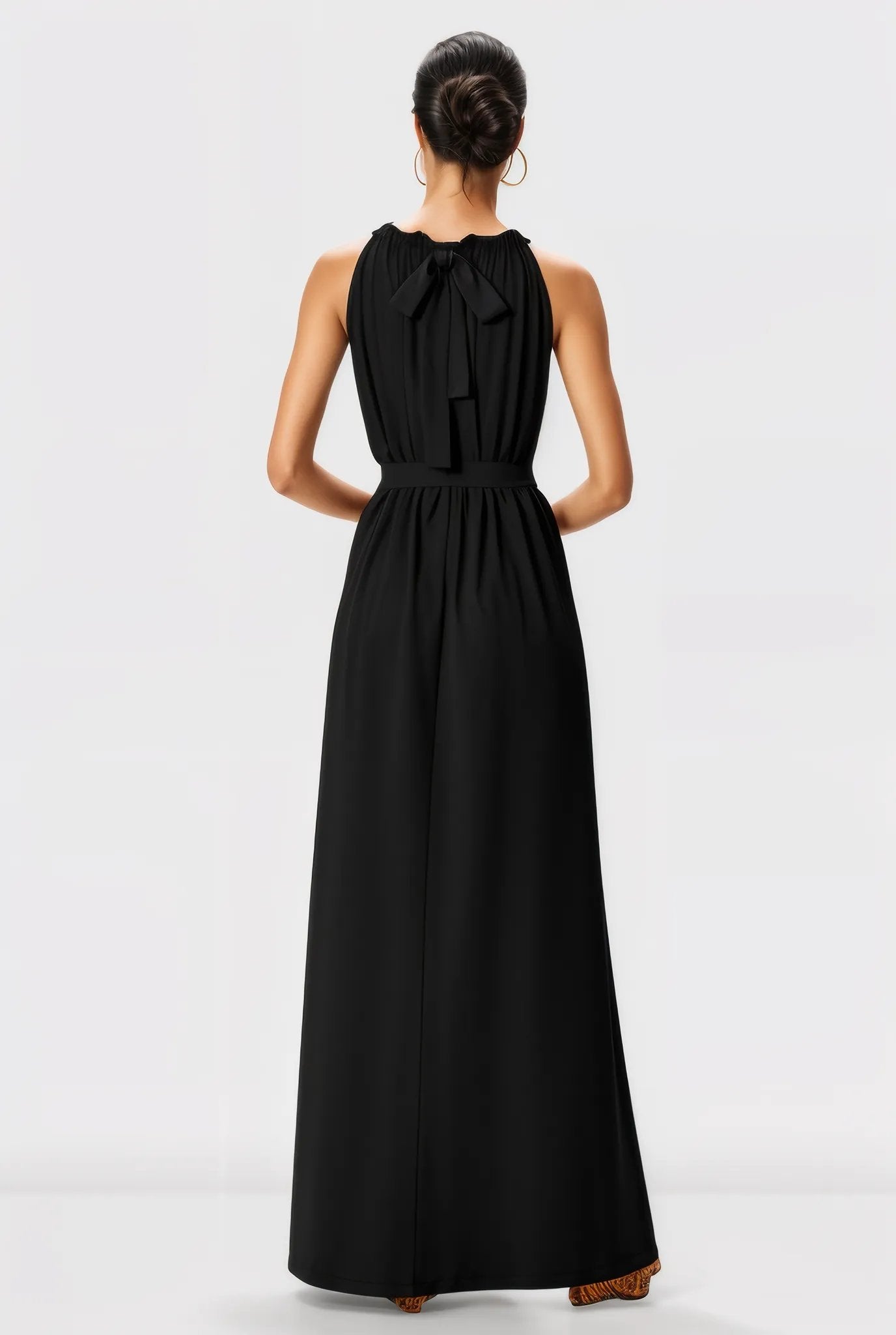 Cotton Jersey Maxi Halter Dress