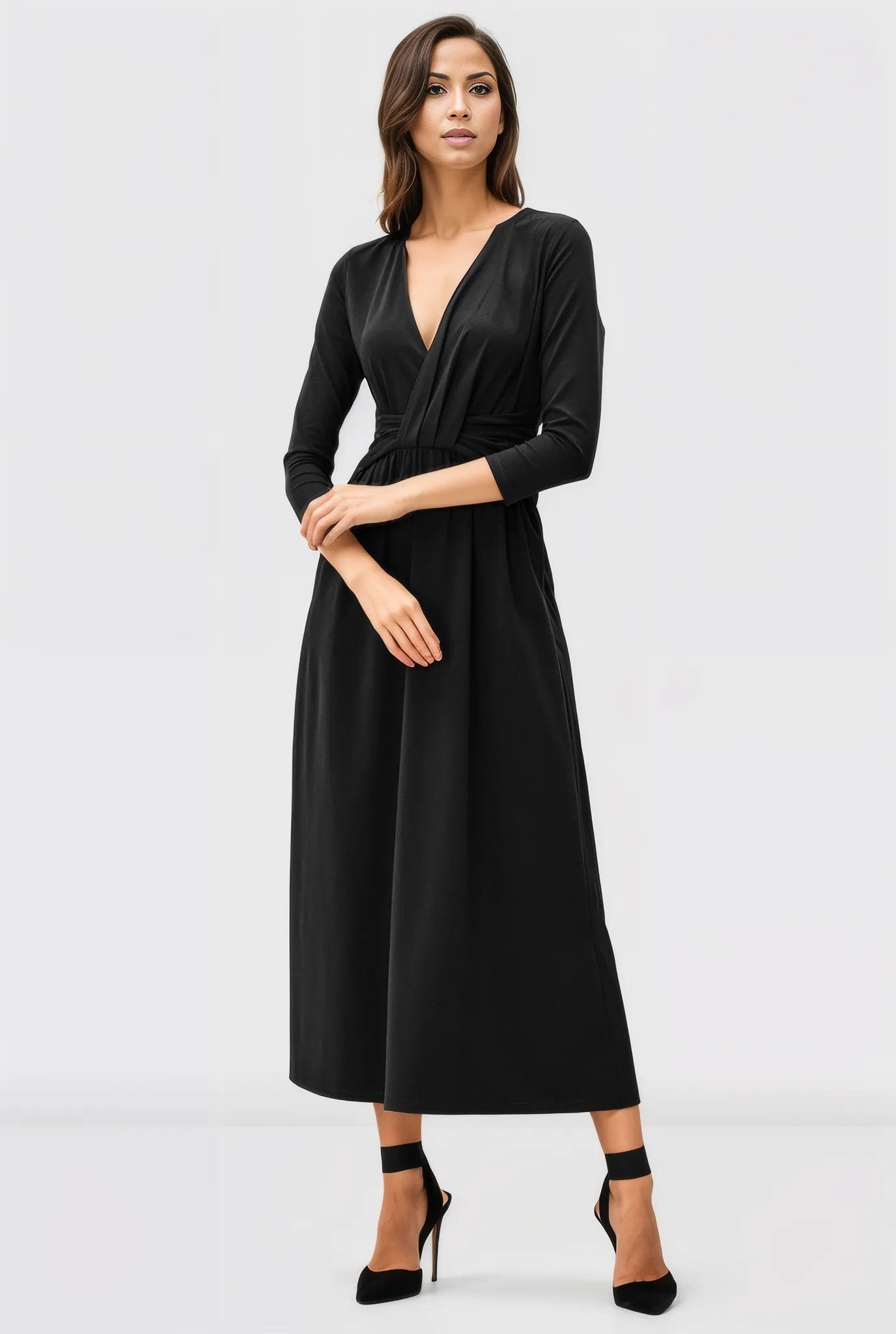 Drape Front Cotton Jersey Dress