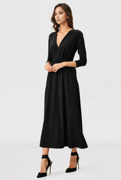 Drape Front Cotton Jersey Dress