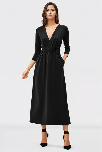 Drape Front Cotton Jersey Dress