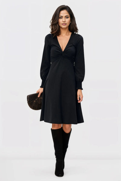 Knot Front Cotton Jersey Dress