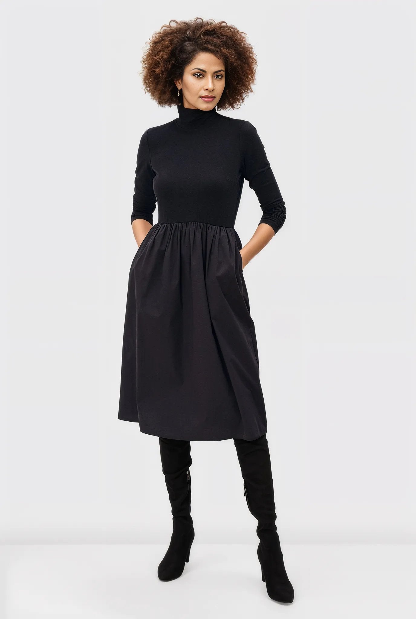 Cotton Jersey And Poplin Dress