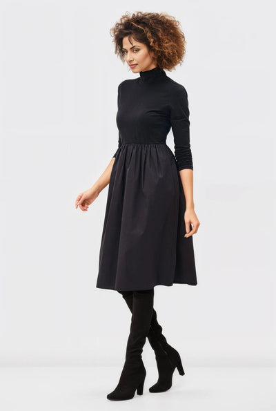 Cotton Jersey And Poplin Dress