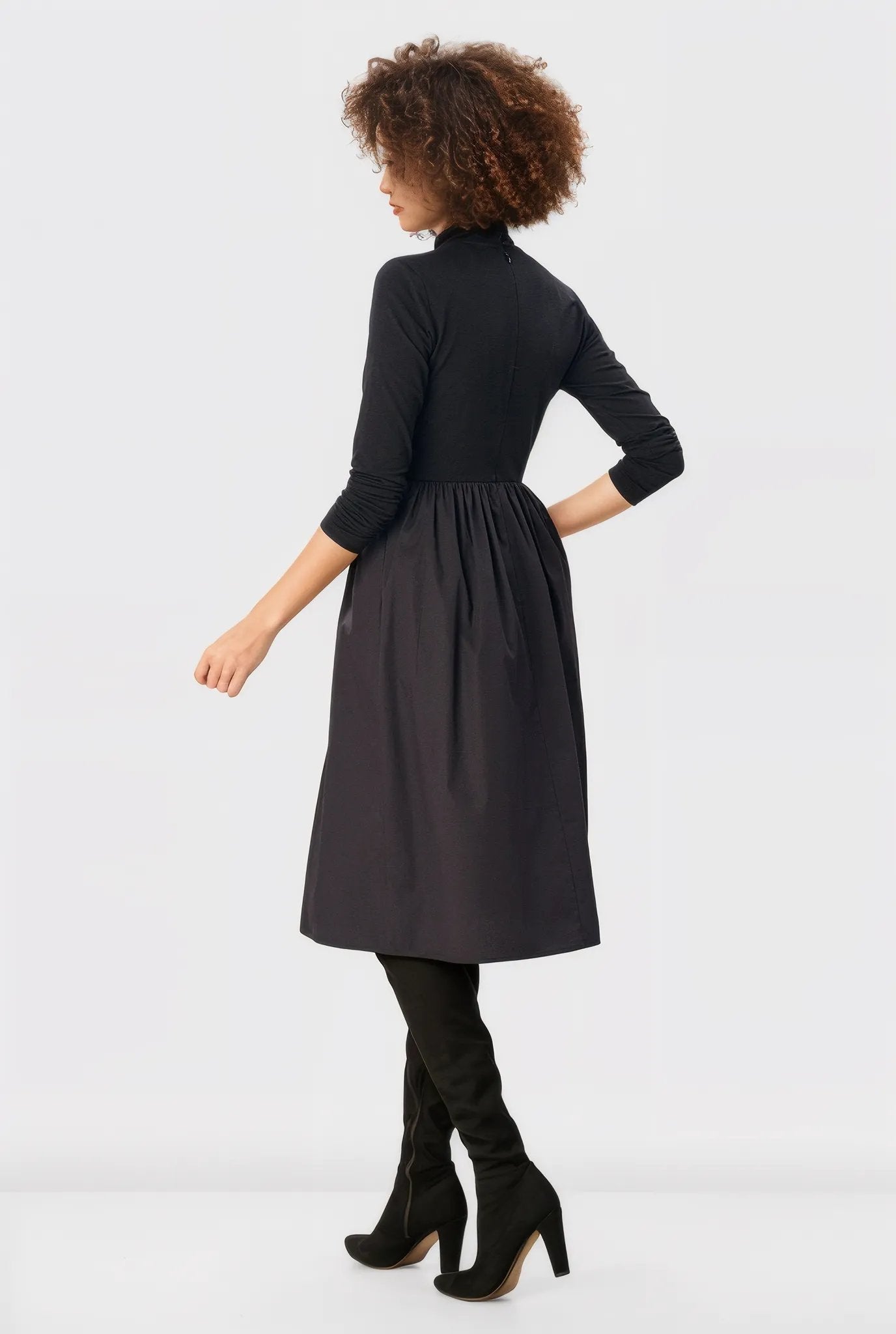 Cotton Jersey And Poplin Dress