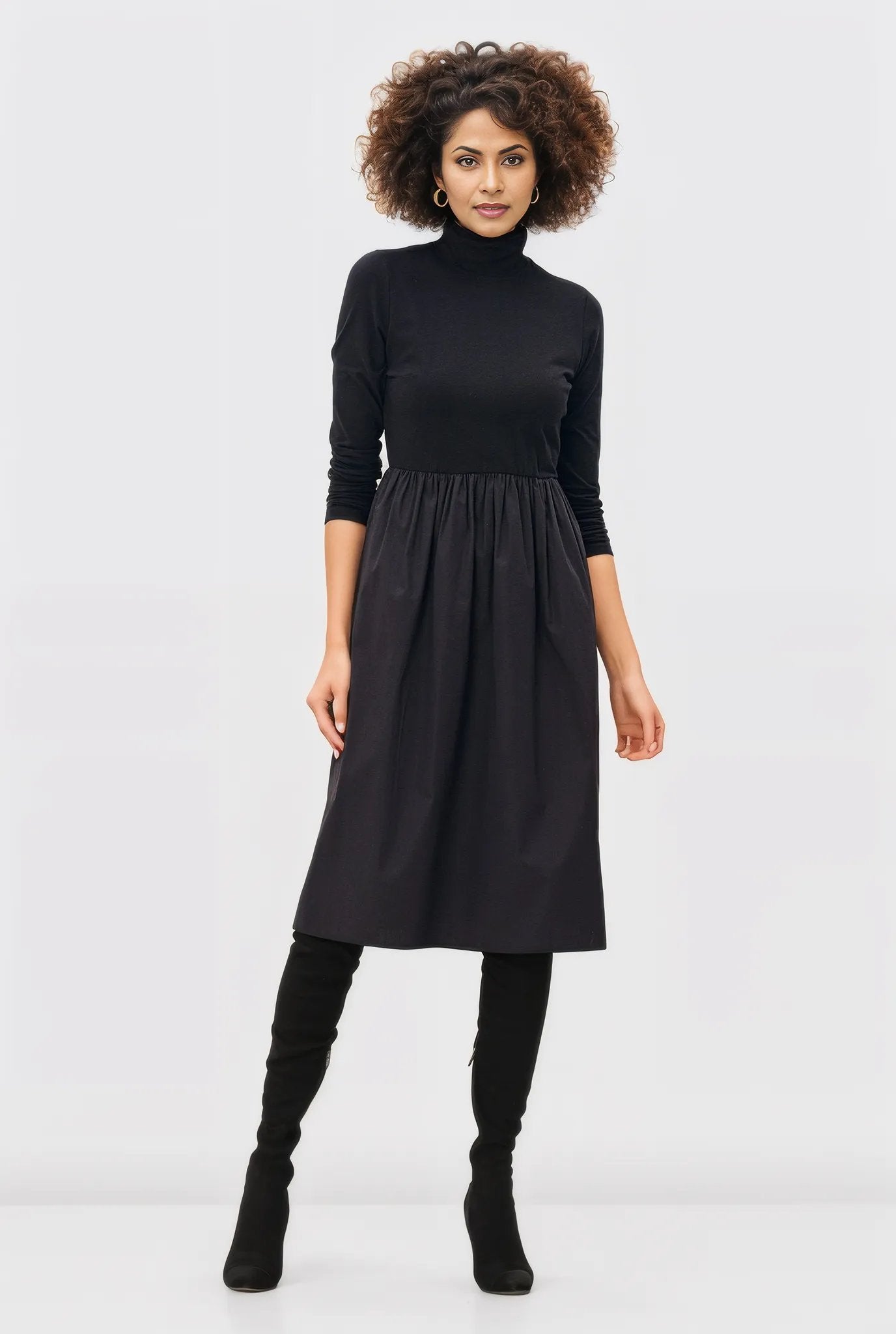 Cotton Jersey And Poplin Dress