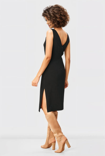 Cotton Jersey Knit Vented Sheath Dress