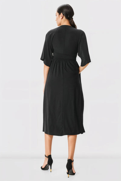 Plunge Jersey Knit Sash Tie Dress