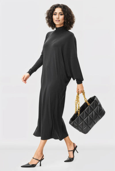 Oversize Dolman Sleeve Jersey Knit Shift Dress