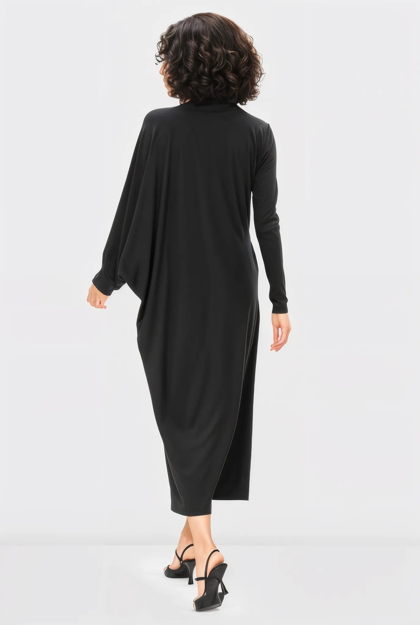 Oversize Dolman Sleeve Jersey Knit Shift Dress