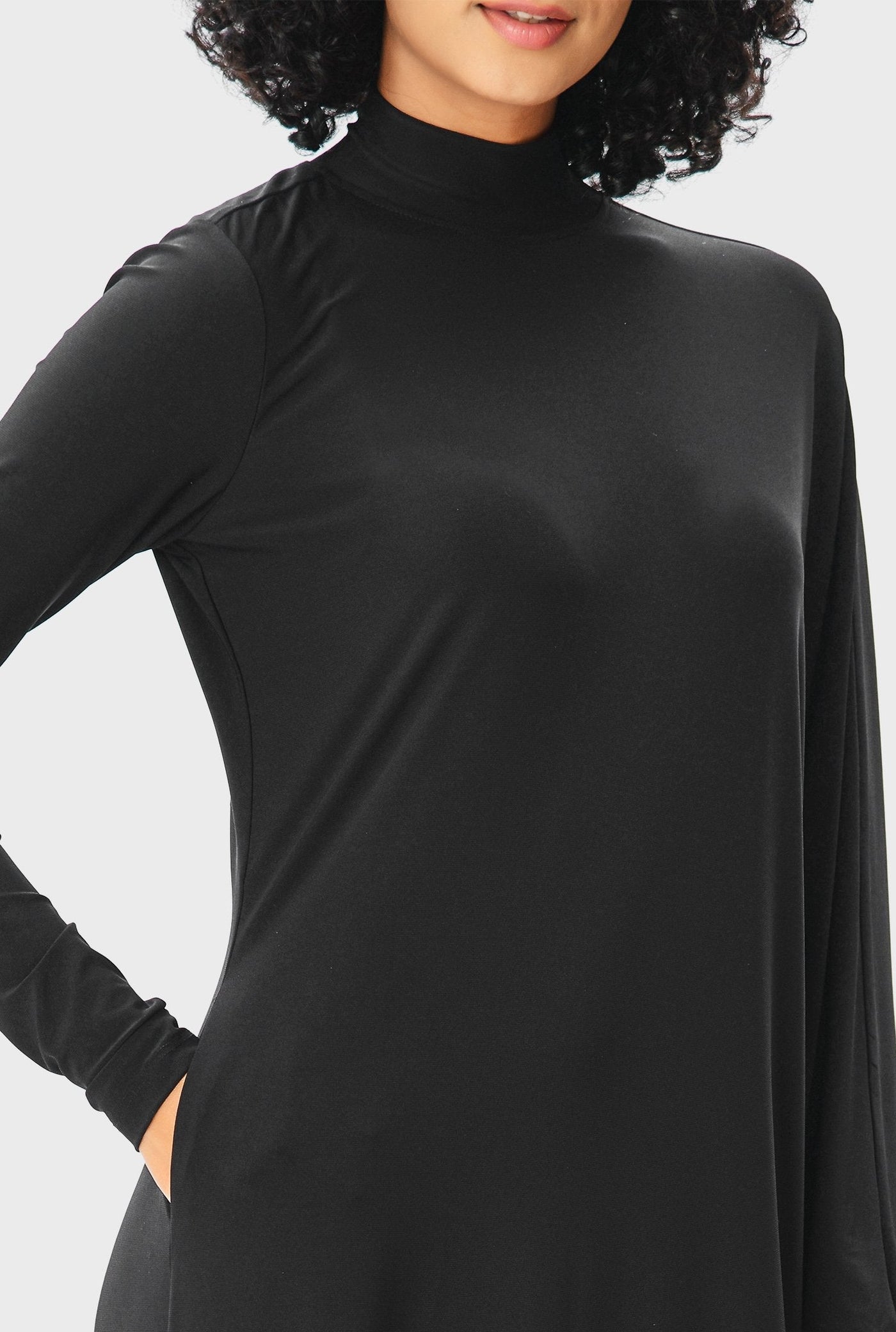 Oversize Dolman Sleeve Jersey Knit Shift Dress