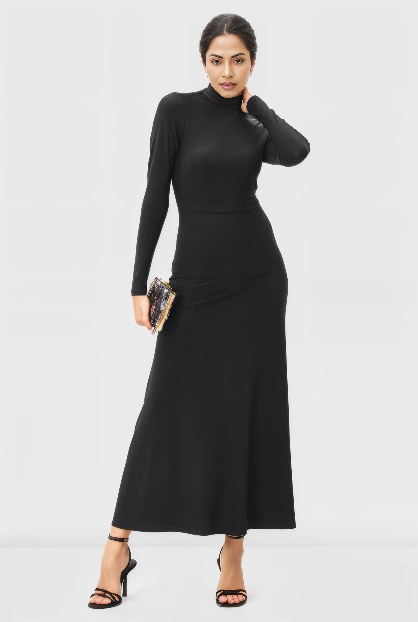 Jersey Knit Vented Sheath Dress