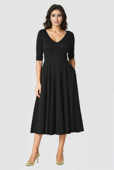 Cotton Jersey Fit And Flare Dress