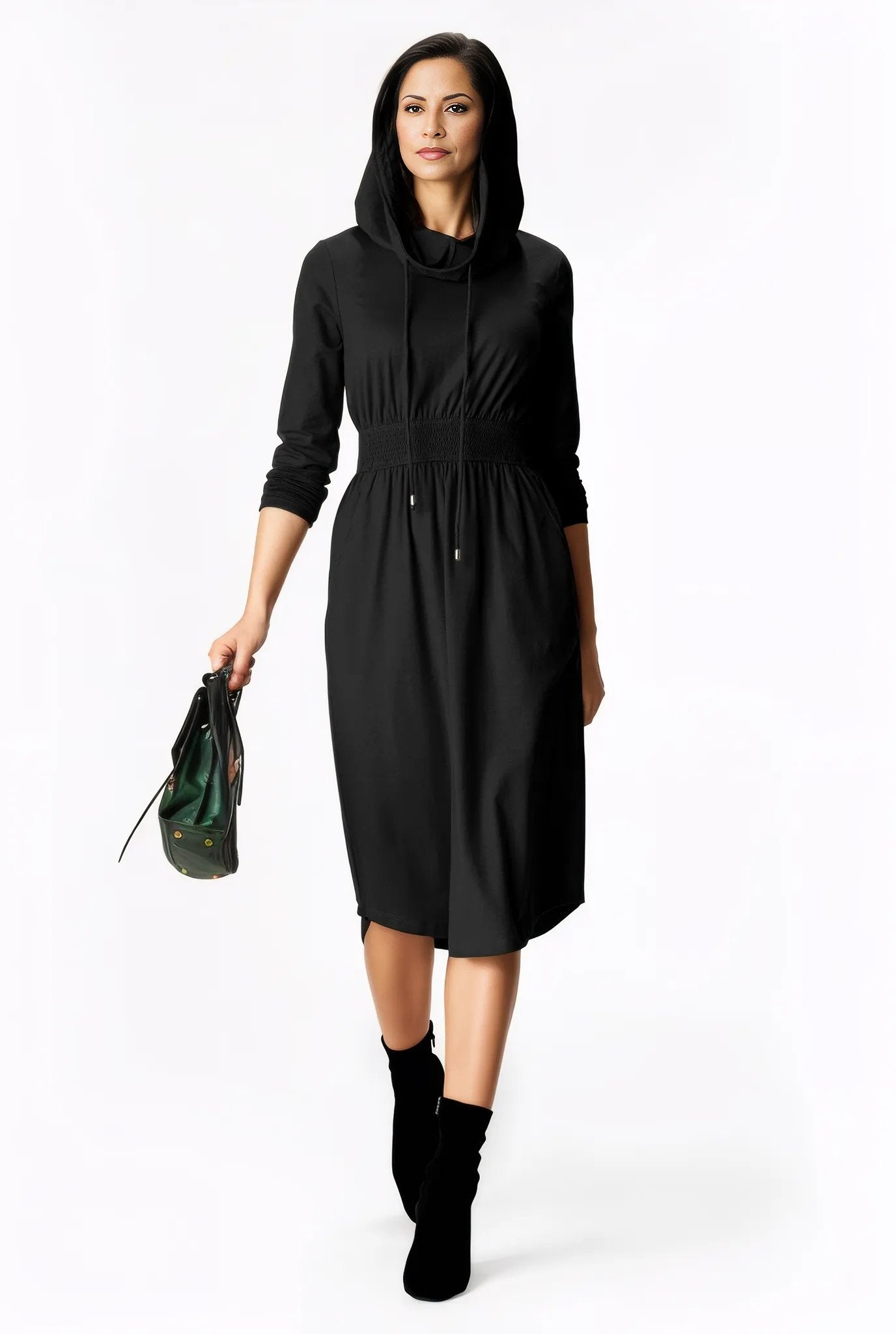 Vibrant Cotton Jersey Hoodie Dress