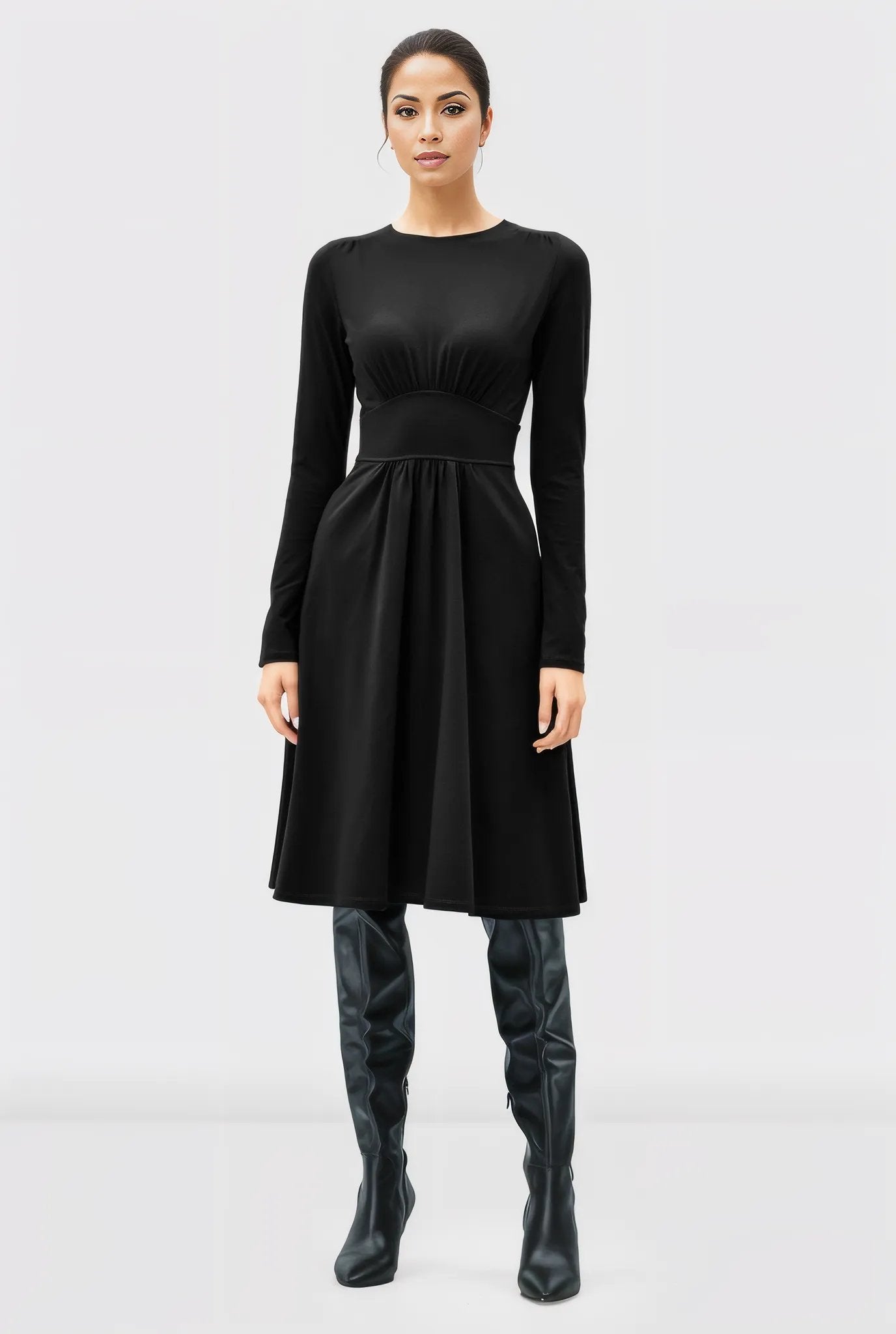 Cotton Jersey Banded Empire Dress