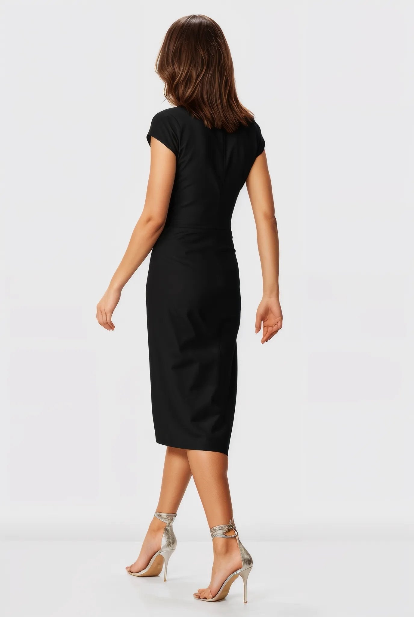 Twist Waist Cotton Jersey Sheath Dress