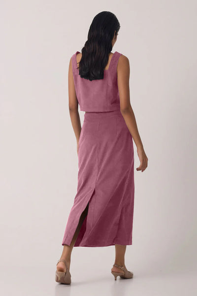 Pink Corduroy Skirt Cordset