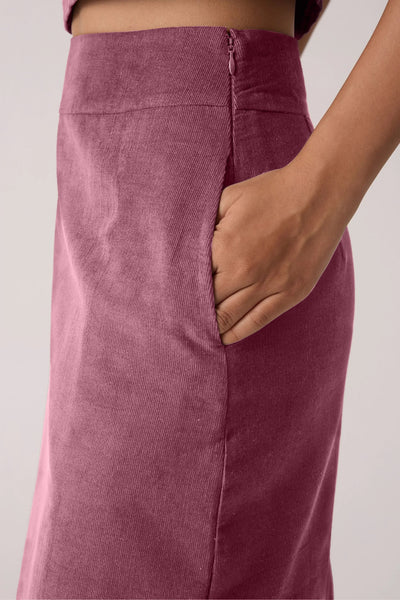 Pink Corduroy Skirt Cordset
