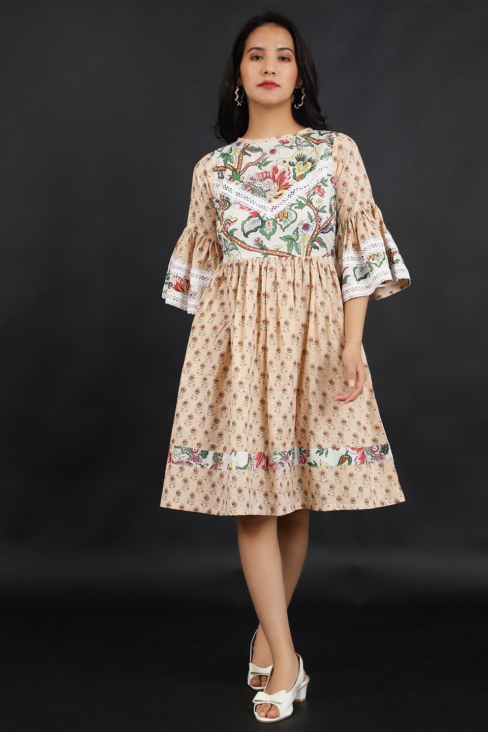 Jaipur Cotton Beige Dress(Test)