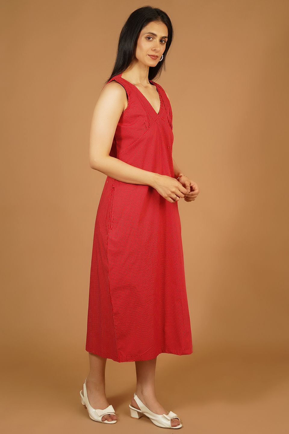 Premium Cotton Red Maxi Dress