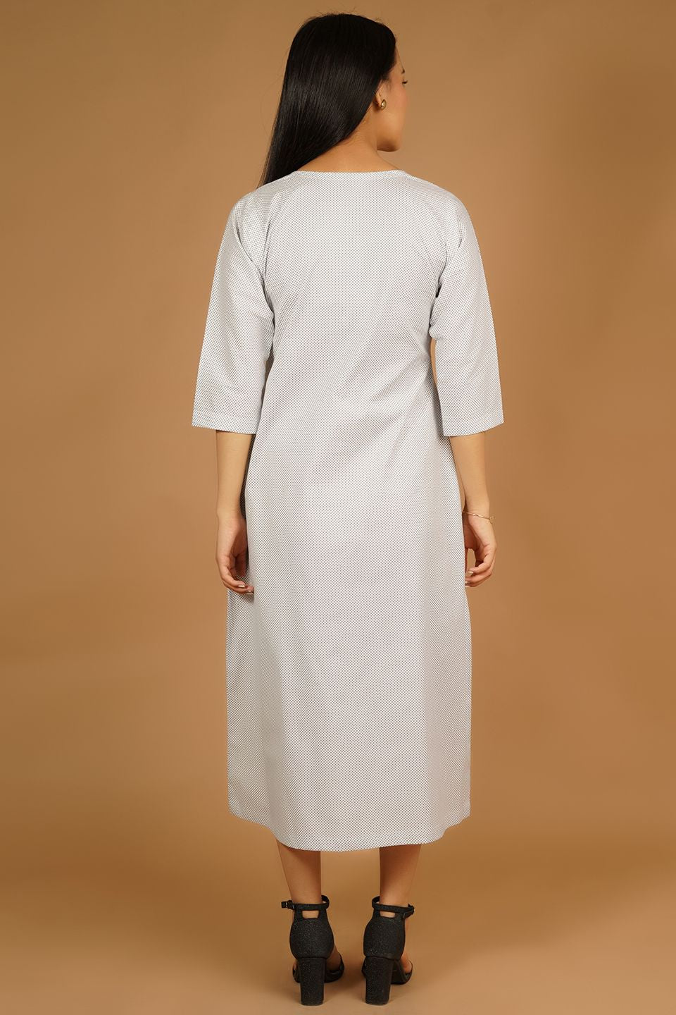 Premium Cotton White Midi Dress
