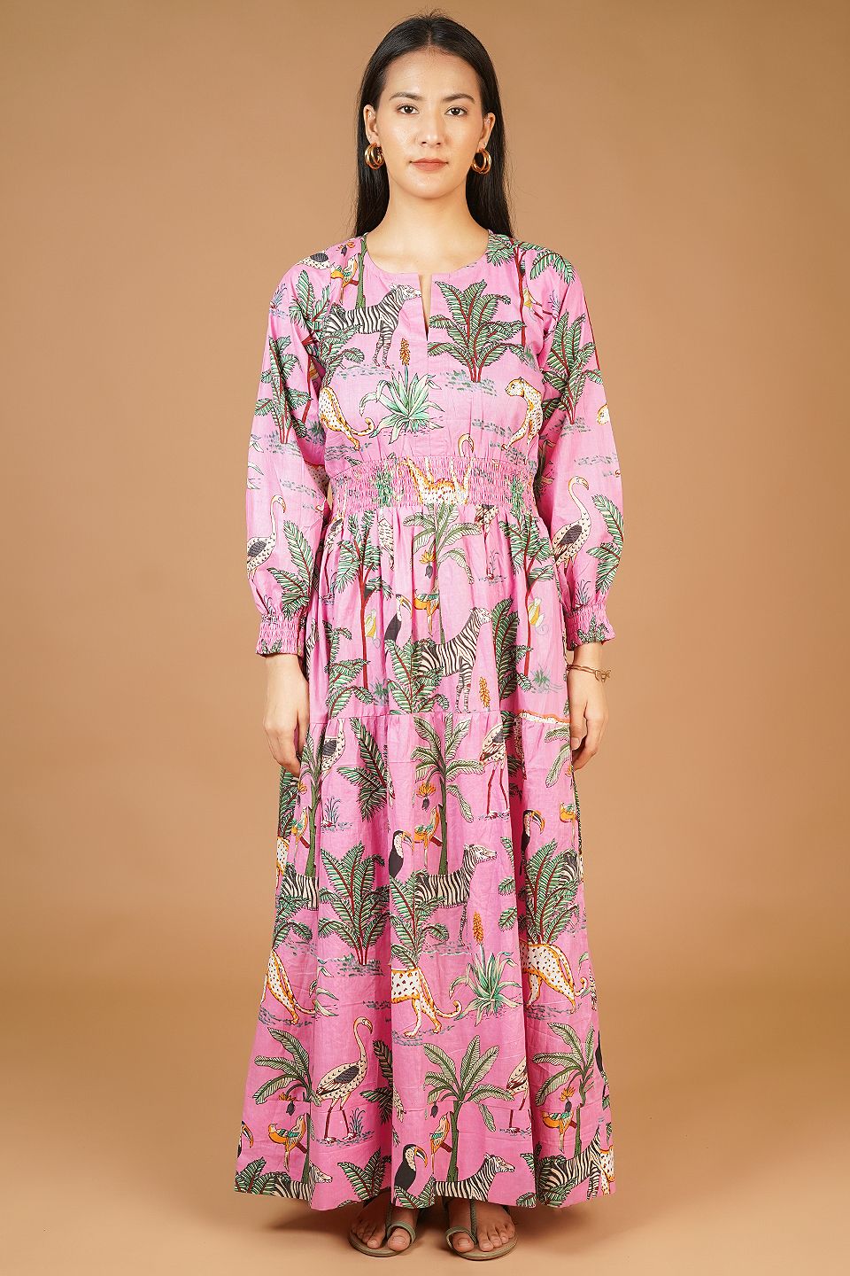 Screen Print MAXI Pink Dress