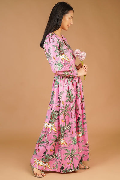 Screen Print MAXI Pink Dress