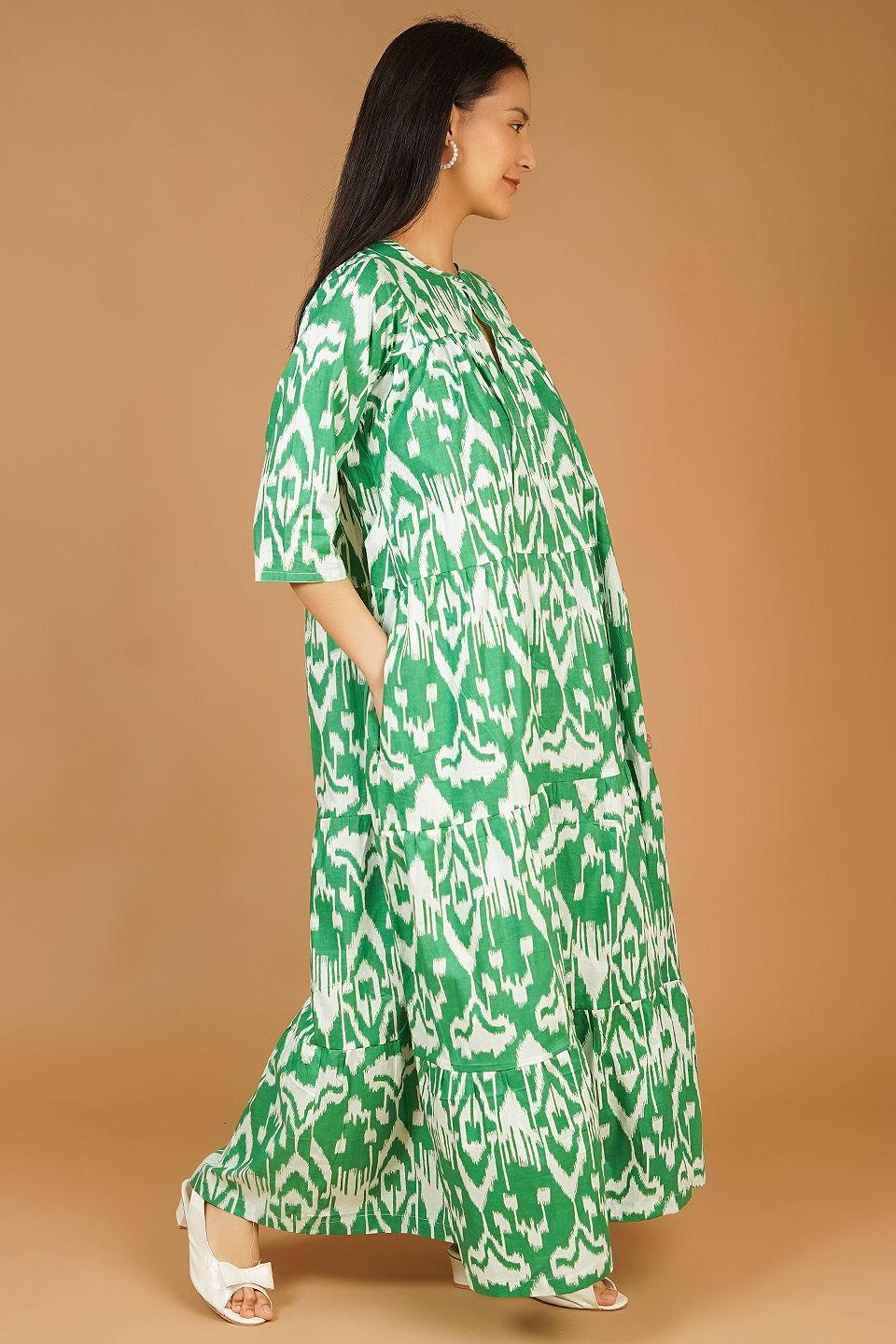 Screen Print MAXI Green Dress