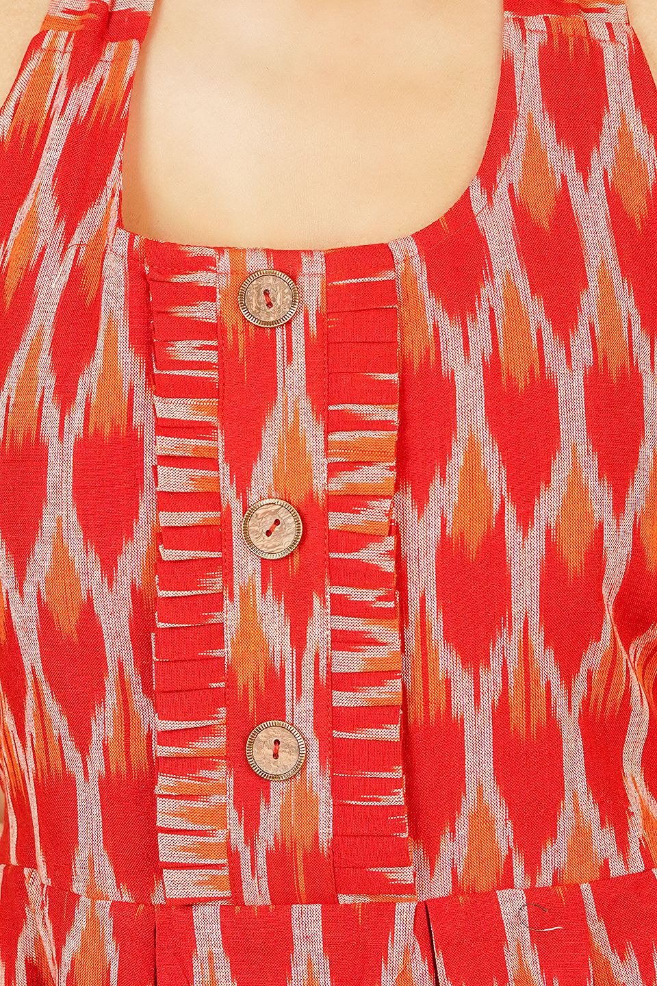 Ikat Midi Red Dress