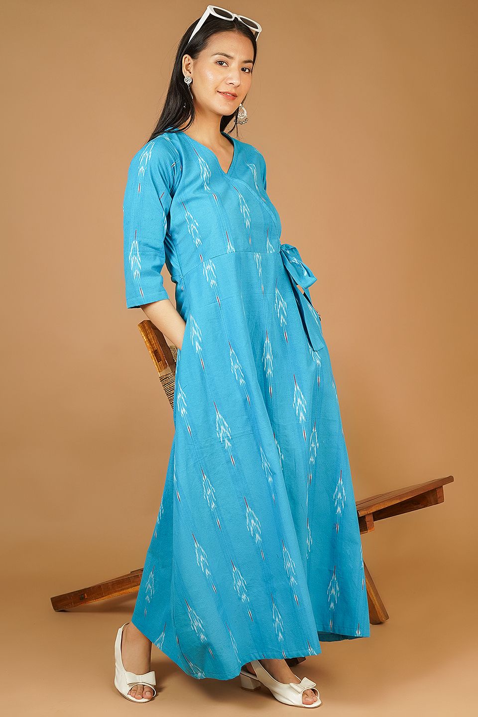 IKAT Maxi Blue Dress