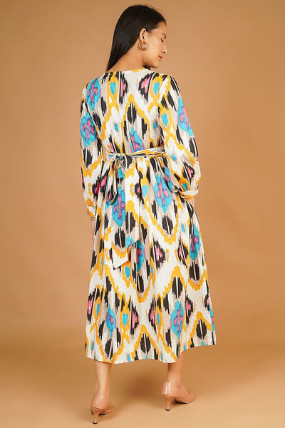 Screen Print Maxi Multicolor Dress