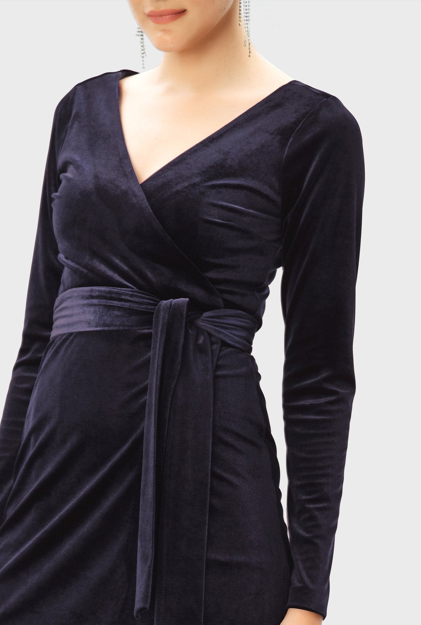 Stretch velvet wrap Dress