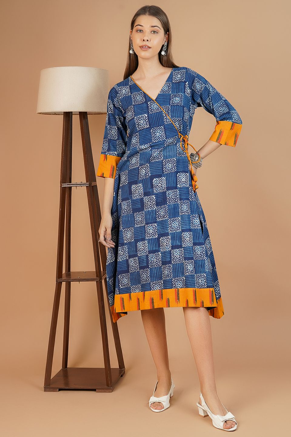 Indigo Cotton Blue Midi Dress