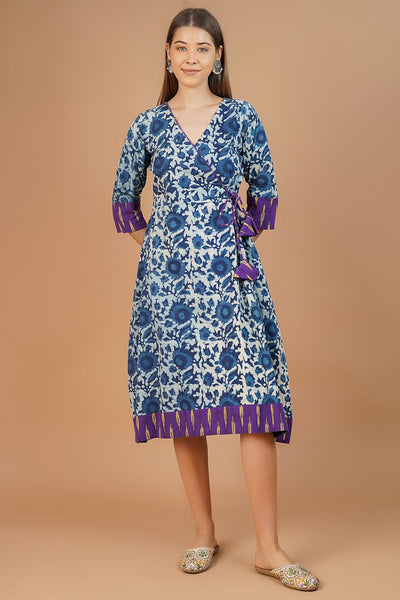 Indigo Cotton Blue Midi Dress