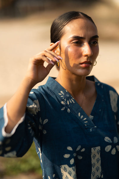 Indigo Cotton Blue Maxi Dress