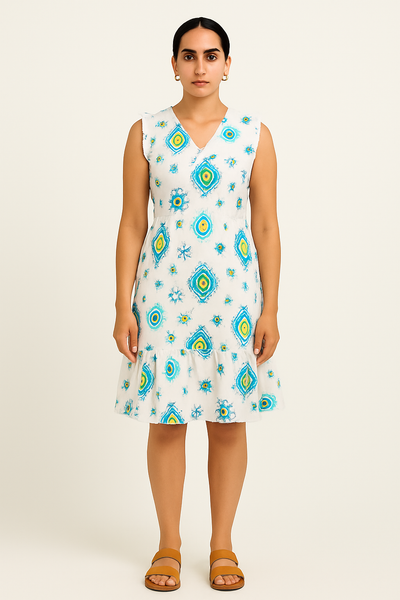Premium Cotton White Mini Dress