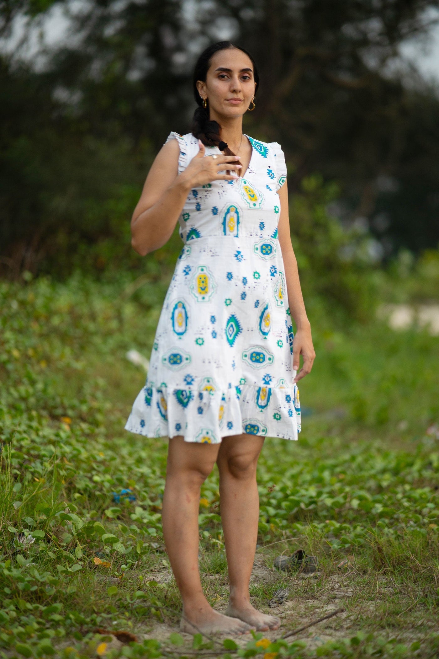 Premium Cotton White Mini Dress