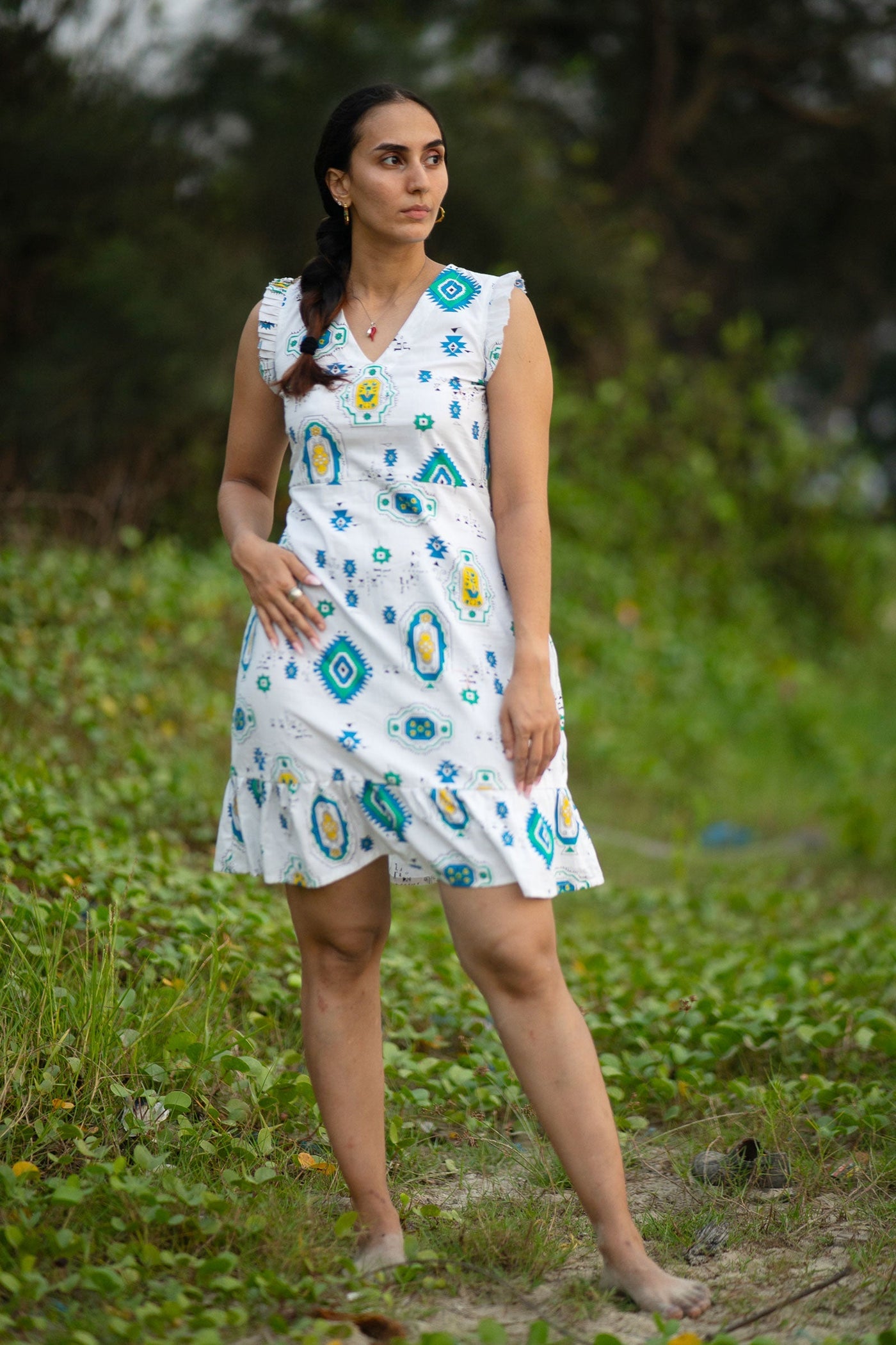 Premium Cotton White Mini Dress