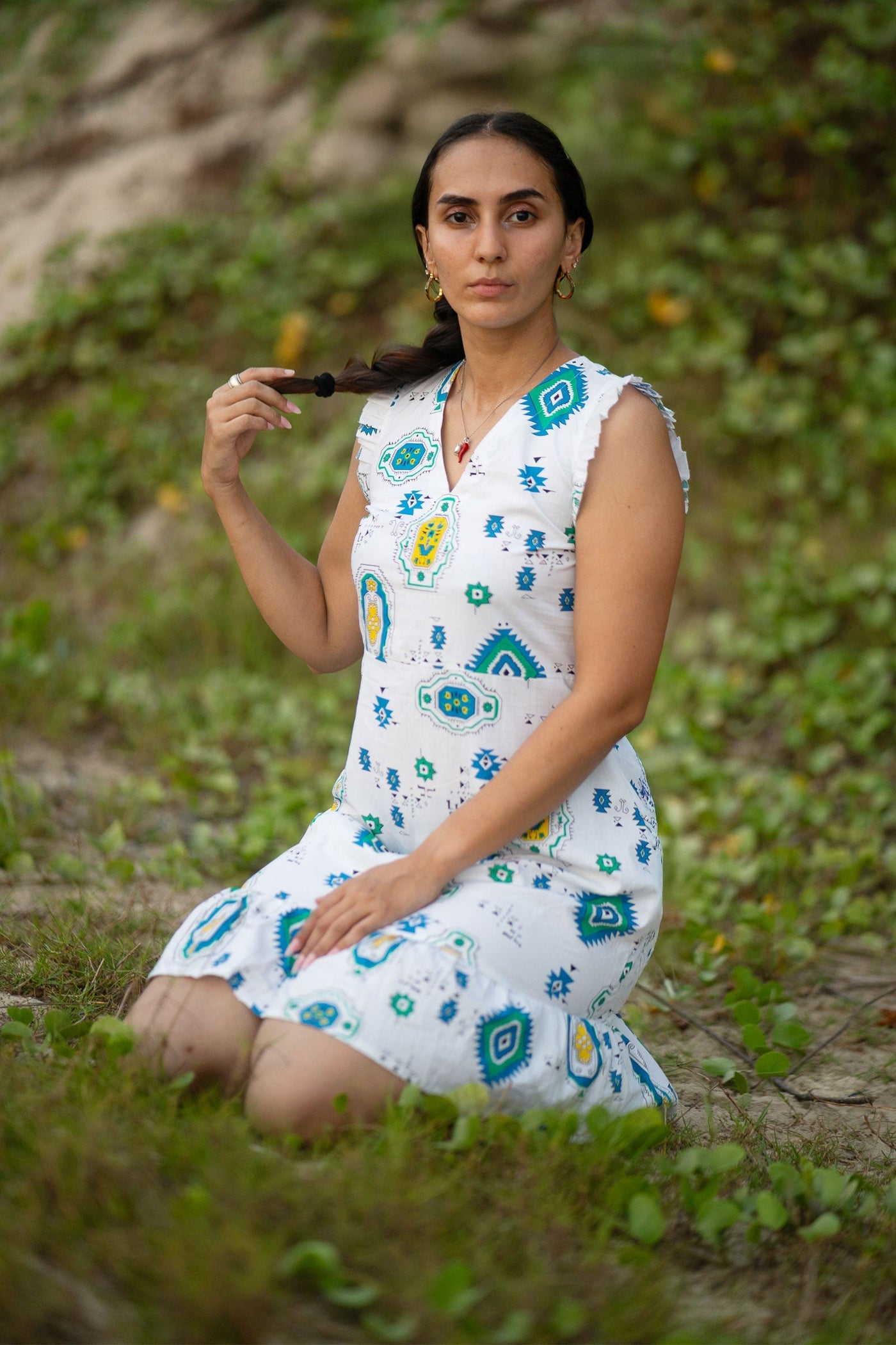 Premium Cotton White Mini Dress