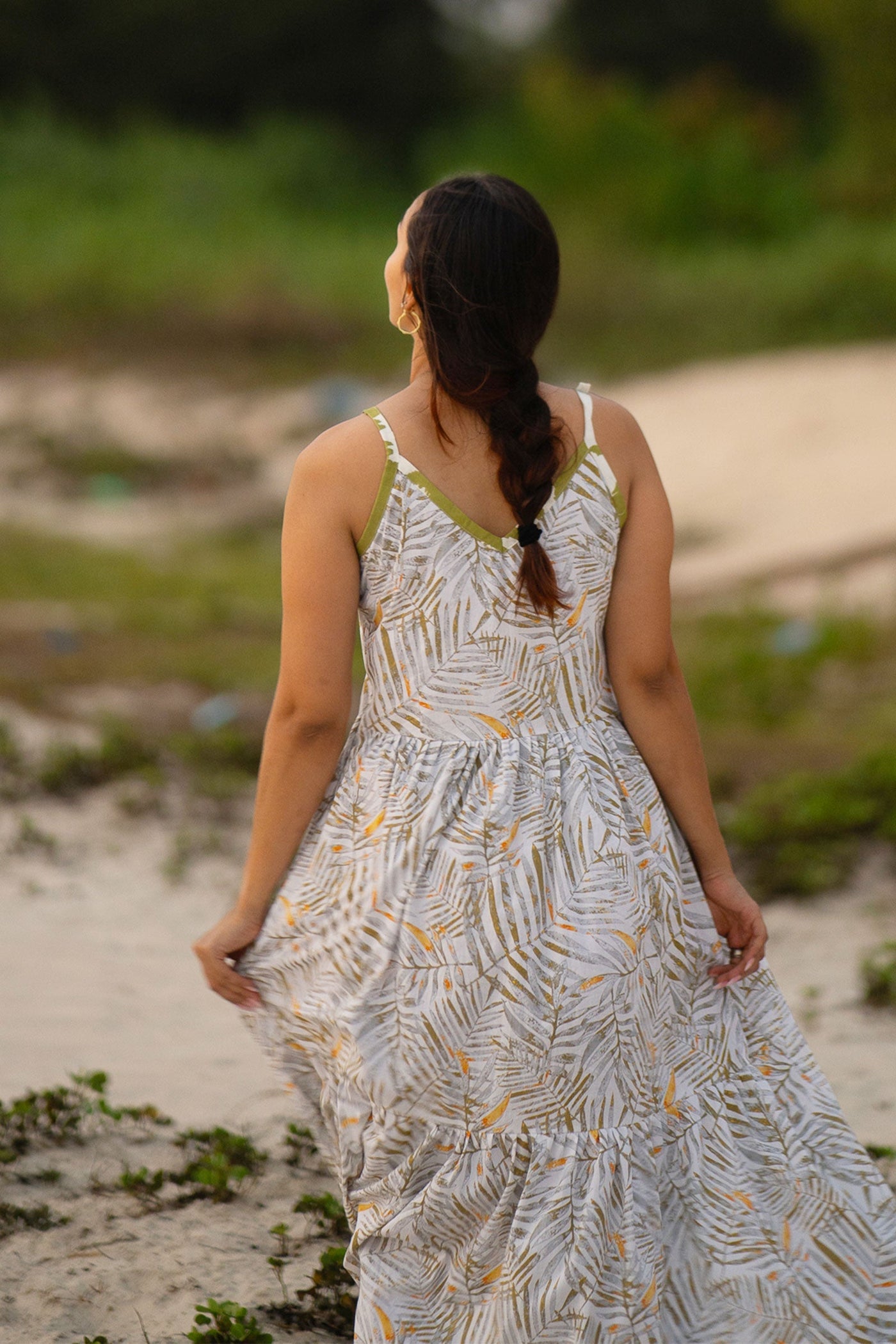 Premium Cotton White Midi Dress