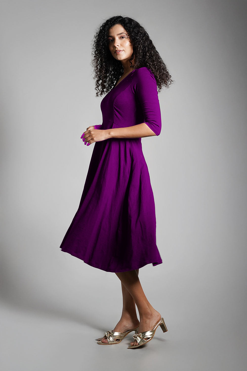 Cotton Jersey Fit And Flare Dress
