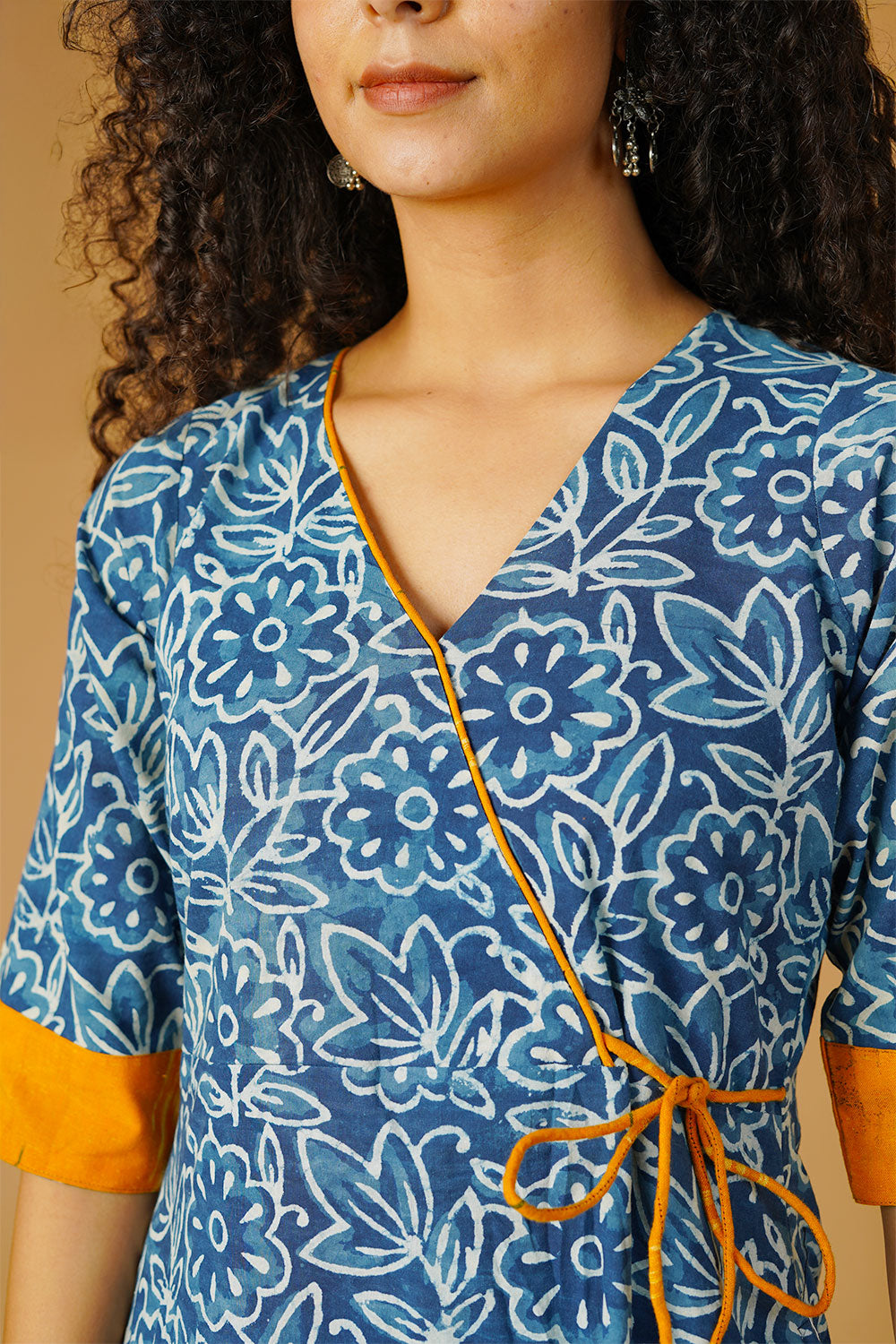 Indigo Cotton Blue Midi Dress