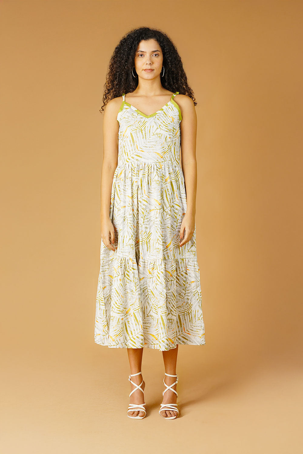 Premium Cotton White Midi Dress