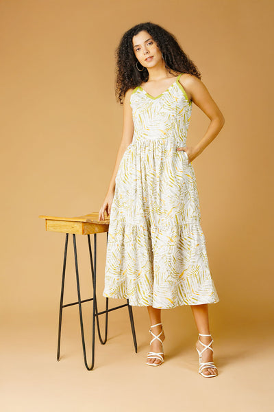 Premium Cotton White Midi Dress