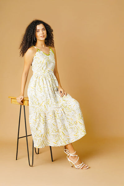 Premium Cotton White Midi Dress