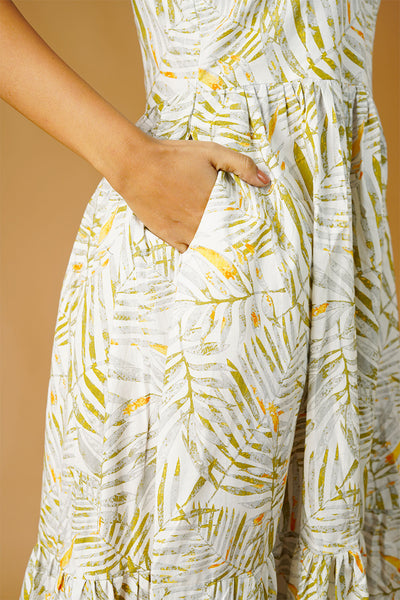 Premium Cotton White Midi Dress